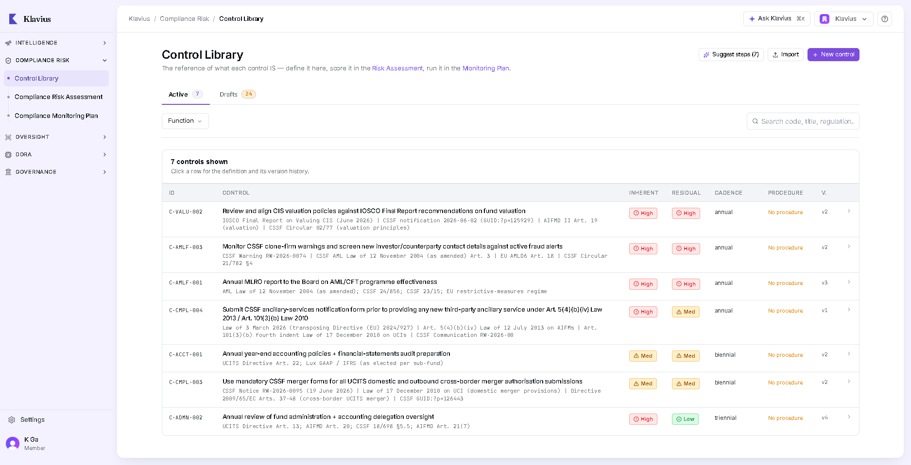 Klavius — Control Library